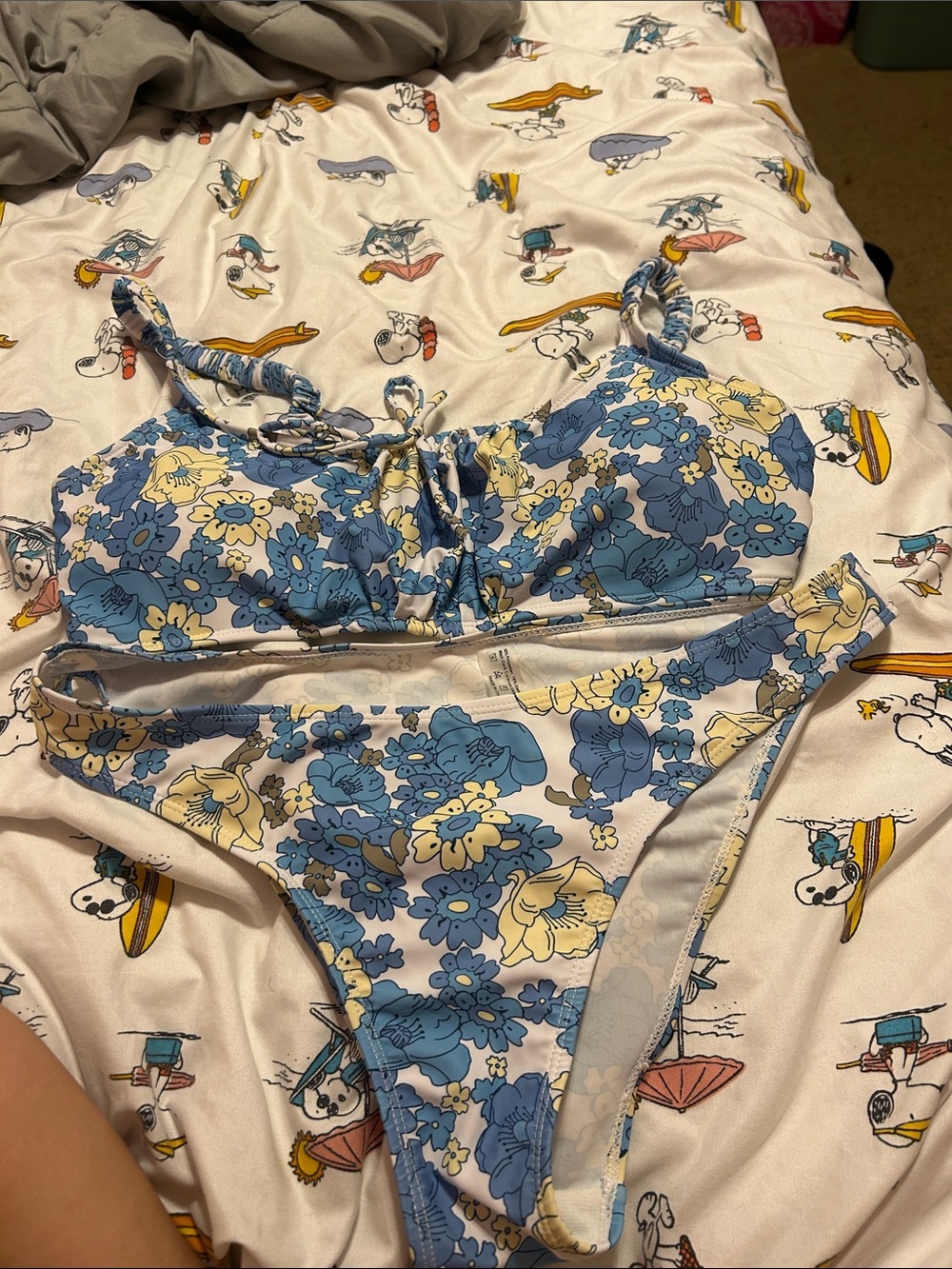Kids Blue Floral One-Piece Swimsuit